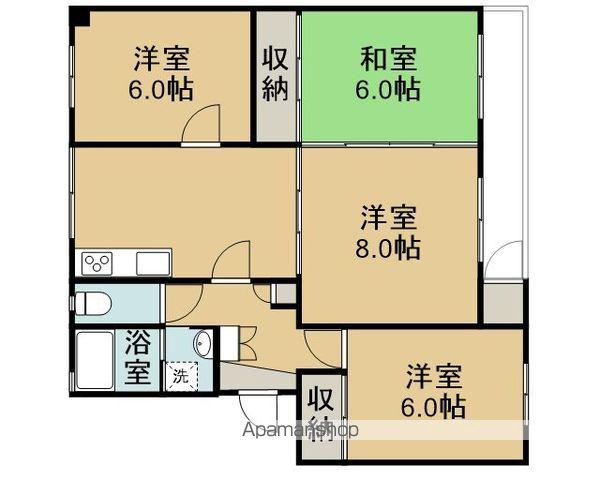 ムーンヒルズ(4DK/1階)の間取り写真