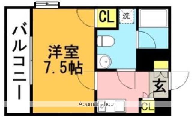 ウイングコート花見(1K/2階)の間取り写真