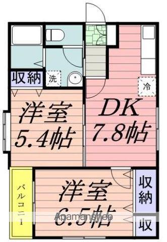 ミルキーウェイ(2DK/1階)の間取り写真