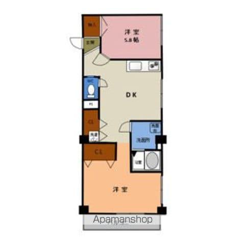 若葉ビル(2DK/4階)の間取り写真