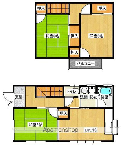 広島県福山市 2階建 築28年(3DK)の間取り写真