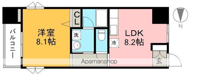アスターハウス新本町(1LDK/4階)の間取り写真