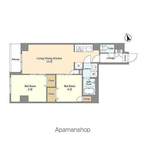 アルファコート町屋(2LDK/3階)の間取り写真