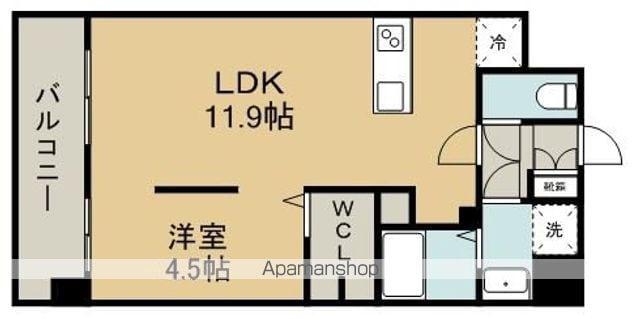 ISM水前寺(1LDK/6階)の間取り写真