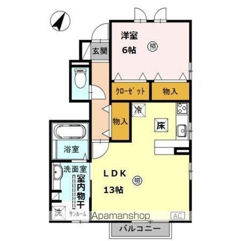 CONFORT SHIGINO(1LDK/1階)の間取り写真