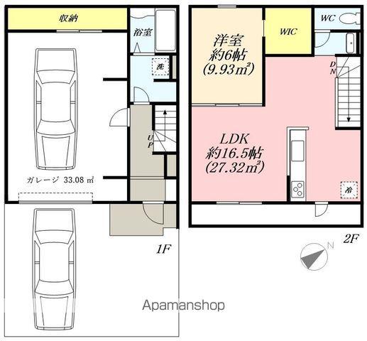 I-WOOD小江戸川越ガレージハウス(1LDK/1階)の間取り写真