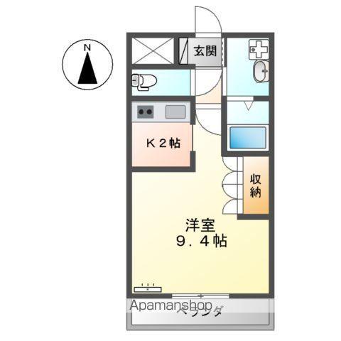 グレイス・ONE(1K/1階)の間取り写真