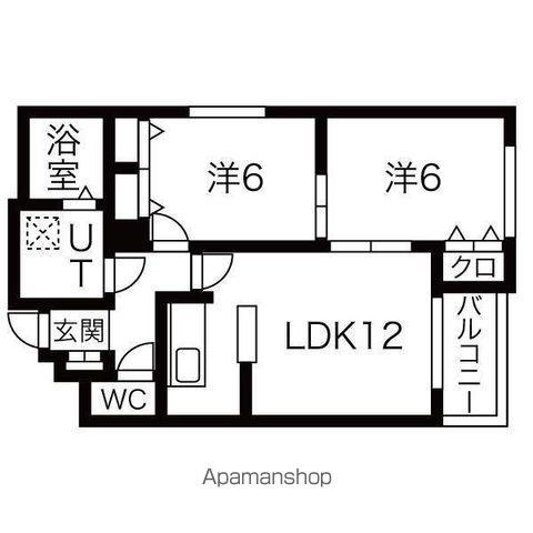 パープルサイド(2LDK/1階)の間取り写真