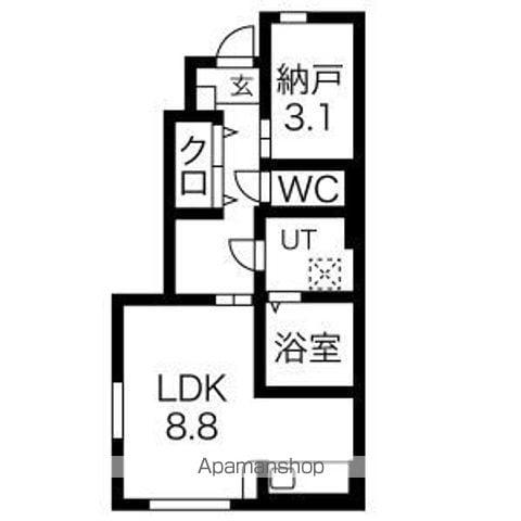 REPREN(ワンルーム/1階)の間取り写真