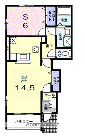 ラフレーズ(ワンルーム/1階)の間取り写真