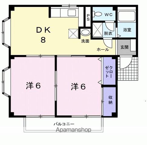 村ノ上ハイツⅤ(2DK/2階)の間取り写真