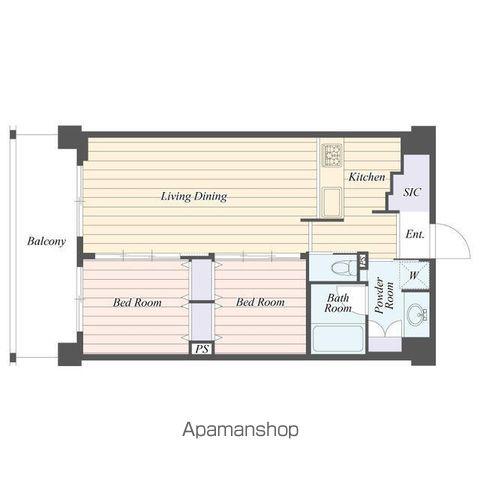 ART RESIDENCE IN OOTAKA-NO-MORI(2LDK/1階)の間取り写真