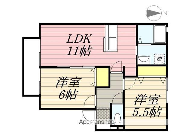 ウェルヴィラB(2LDK/2階)の間取り写真
