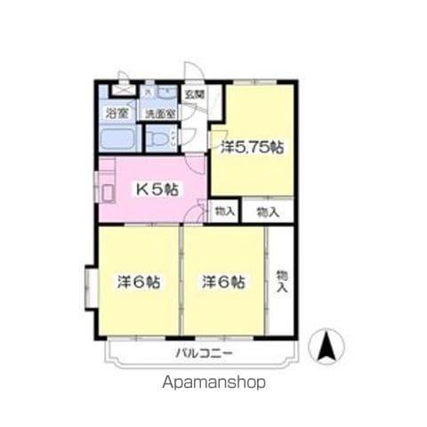 ユーミー・YMG津志田(3K/3階)の間取り写真