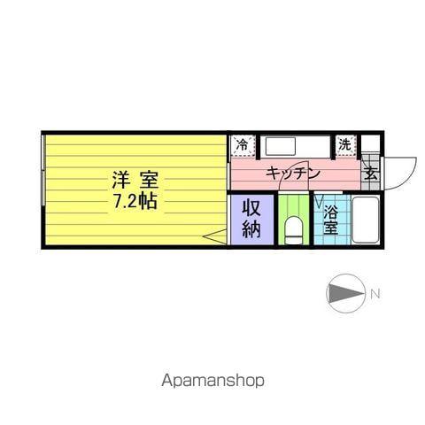 SフラッツⅡ(1K/1階)の間取り写真