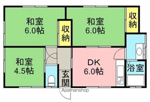 西日本鉄道甘木線 甘木駅(西鉄) 徒歩18分 1階建 築39年(3DK)の間取り写真