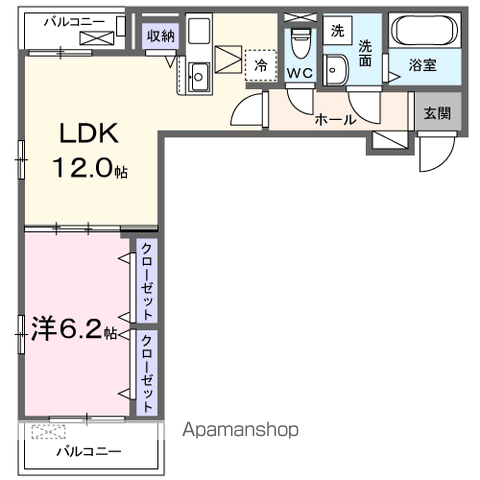 アンテムノン(1LDK/1階)の間取り写真