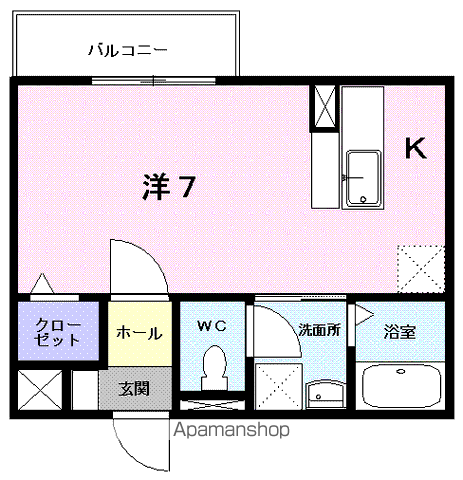 メゾンアルバ(1K/2階)の間取り写真
