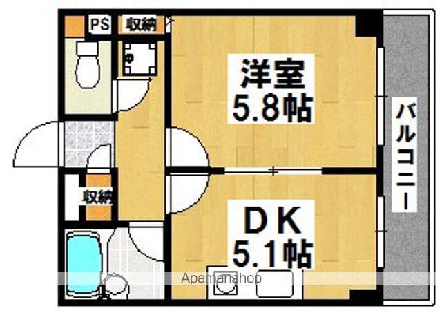 ヴィラージュ長承寺(1DK/3階)の間取り写真