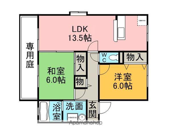 ソレジオ(2LDK/1階)の間取り写真