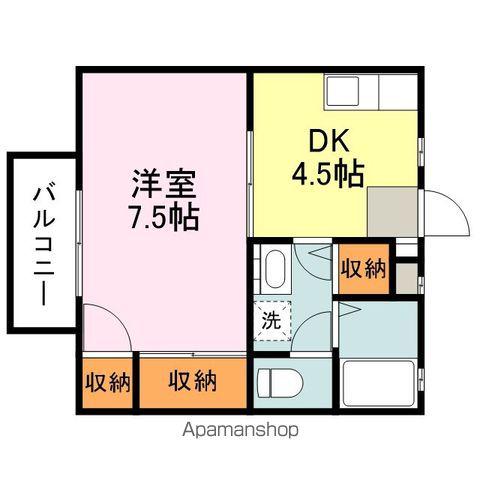 エスト柳(1DK/1階)の間取り写真