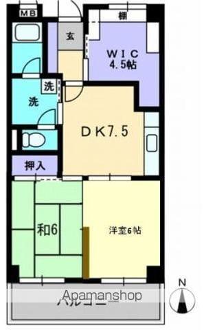 ノースポイントハイツ(2SDK/6階)の間取り写真