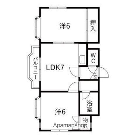 シュパレスク17(2DK/3階)の間取り写真