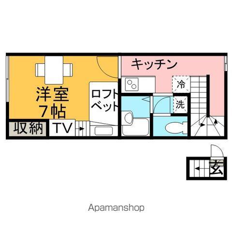 レオパレス きつねづか(1K/2階)の間取り写真