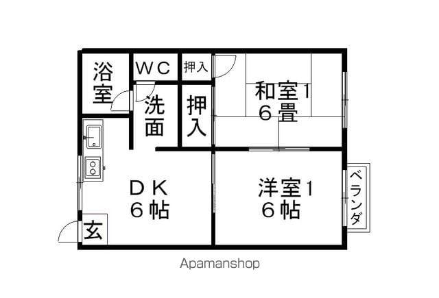 フォーブルイースト(2DK/2階)の間取り写真