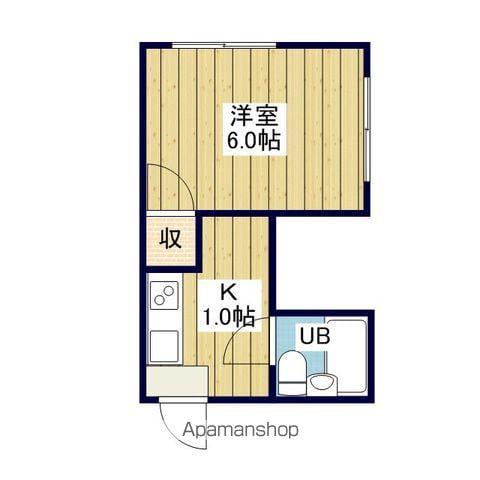 味酒ハイツ(1DK/4階)の間取り写真