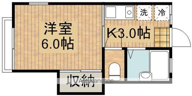 ジュネスハナブサ(1K/2階)の間取り写真