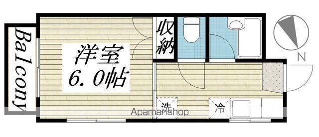 ユタカハイム(1K/2階)の間取り写真