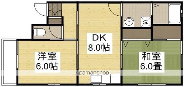 シリウス21(2DK/2階)の間取り写真