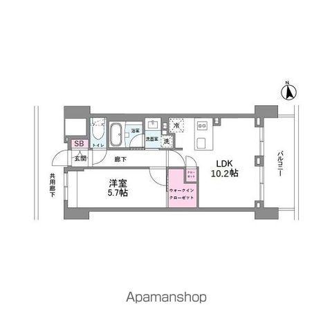 シーズンフラッツ今池ノース(1LDK/4階)の間取り写真