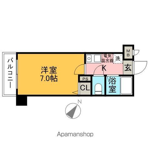 アクタス博多(1K/2階)の間取り写真