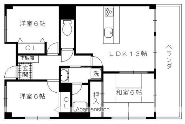 パインフィールド山科(3LDK/2階)の間取り写真