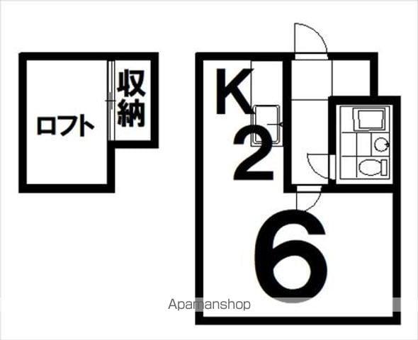 ロフトハウス帯広東(1K/1階)の間取り写真
