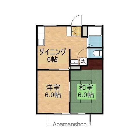 MKハイツA棟(2DK/2階)の間取り写真