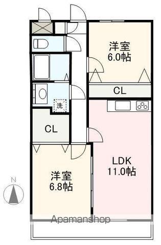 RIO・PLATINO(2LDK/2階)の間取り写真