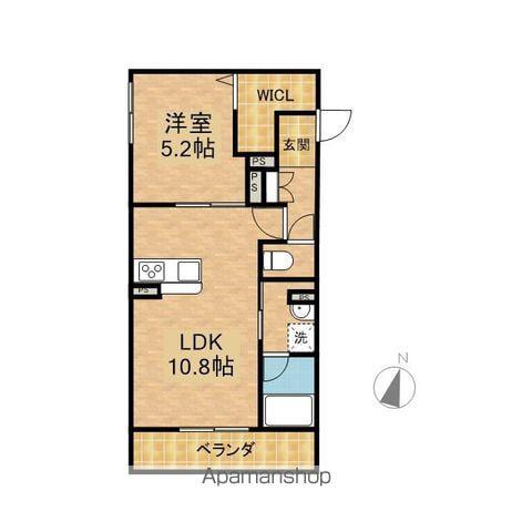 モンシェリ(1LDK/2階)の間取り写真
