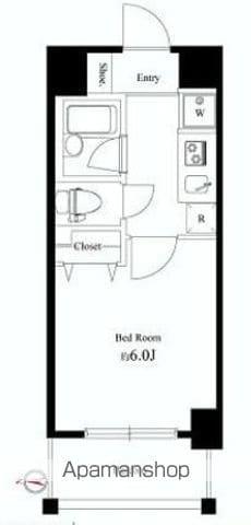 ハーモニーレジデンス山手大塚(1K/2階)の間取り写真
