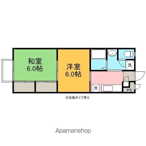 ジョイフル月が丘(2K/1階)の間取り写真