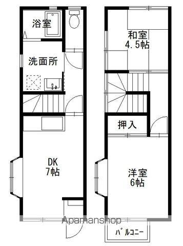 クレール美の浜(2DK/2階)の間取り写真