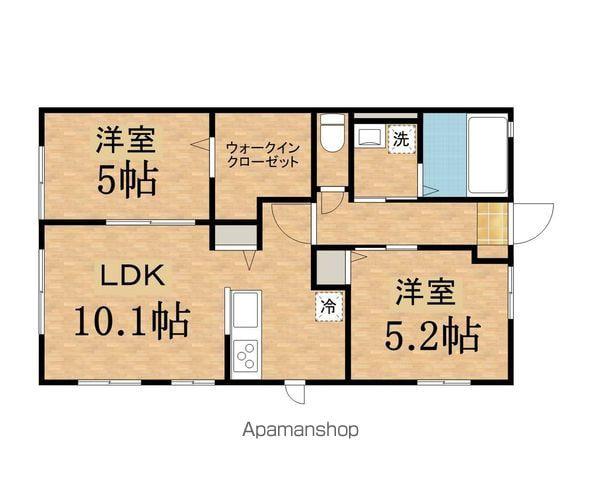 モレスコル N(2LDK/1階)の間取り写真