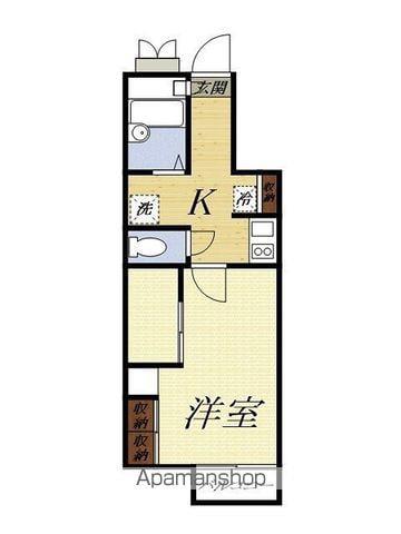 アリエッタ延久IV(1K/1階)の間取り写真