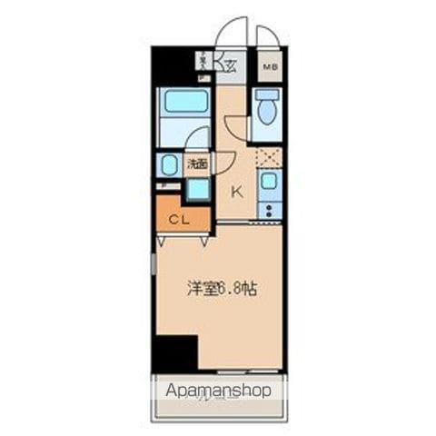 プレミアム黒川(1K/8階)の間取り写真