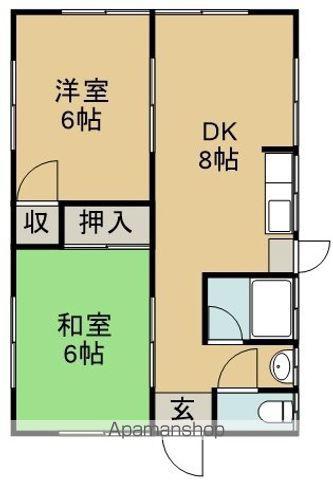 橋口アパート(2DK/1階)の間取り写真