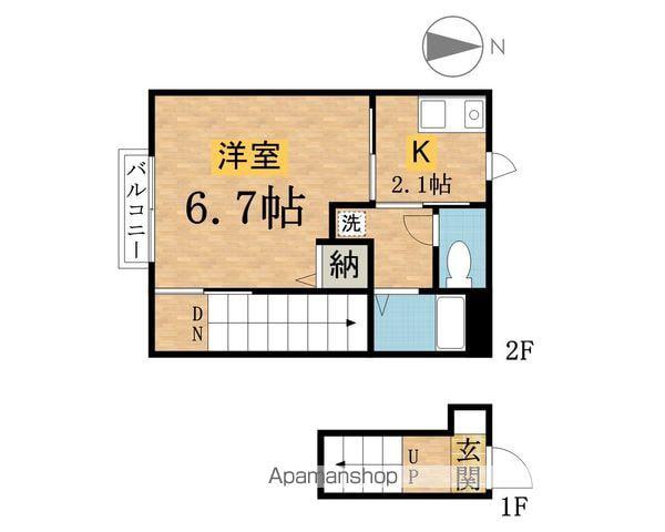シェモアS(1K/2階)の間取り写真
