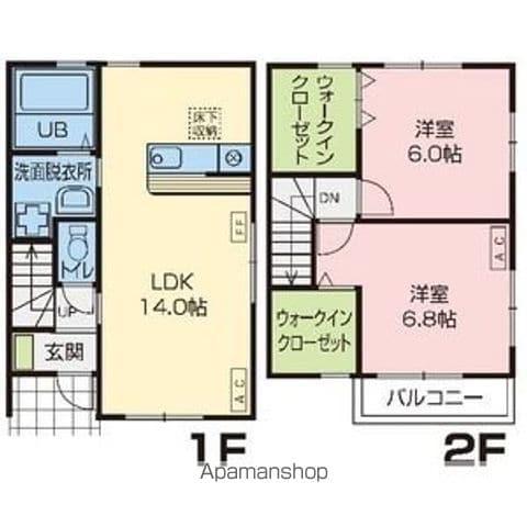 八戸線 小中野駅 徒歩31分 1階建 築12年(2LDK)の間取り写真