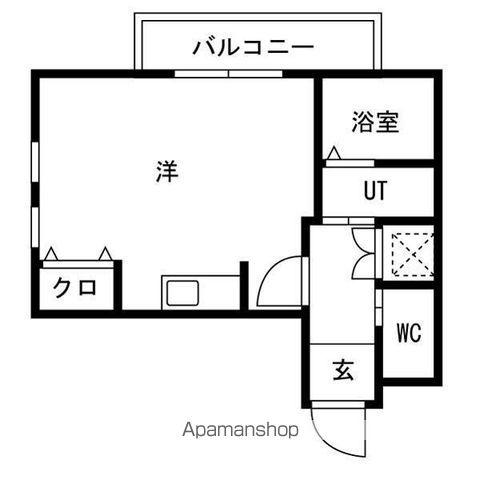 ソレイユ貝塚(ワンルーム/1階)の間取り写真